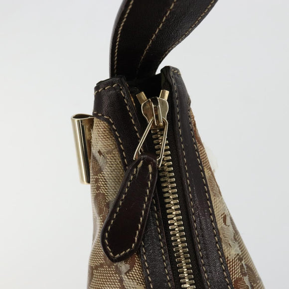 GUCCI GG Crystal Shoulder Bag Coated Canvas Beige Gold 181493 Auth bs35576