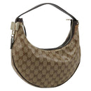 GUCCI GG Crystal Shoulder Bag Coated Canvas Beige Gold 181493 Auth bs35576-1