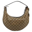 GUCCI GG Crystal Shoulder Bag Coated Canvas Beige Gold 181493 Auth bs35576-2