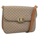 CELINE Macadam Canvas Shoulder Bag PVC Beige Gold Auth bs35577-1