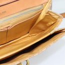 CELINE Macadam Canvas Shoulder Bag PVC Beige Gold Auth bs35577-20