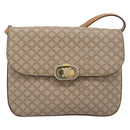 CELINE Macadam Canvas Shoulder Bag PVC Beige Gold Auth bs35577-13