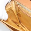 CELINE Macadam Canvas Shoulder Bag PVC Beige Gold Auth bs35577-21