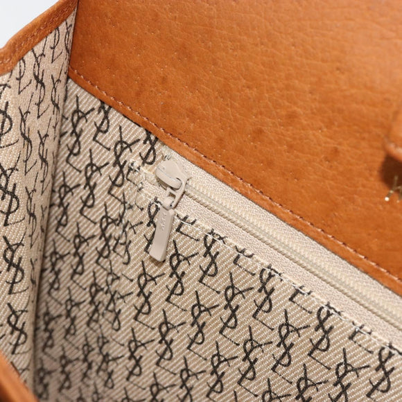 SAINT LAURENT Tote Bag Leather Brown Auth bs35578