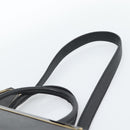 FENDI Tote Bag Leather 2way Black Gold Auth bs35580-10