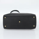FENDI Tote Bag Leather 2way Black Gold Auth bs35580-11