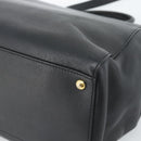 FENDI Tote Bag Leather 2way Black Gold Auth bs35580-14