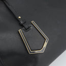 FENDI Tote Bag Leather 2way Black Gold Auth bs35580-16
