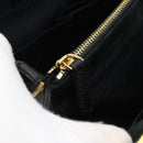 FENDI Tote Bag Leather 2way Black Gold Auth bs35580-23