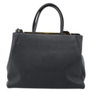 FENDI Tote Bag Leather 2way Black Gold Auth bs35580-3