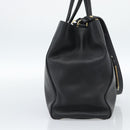 FENDI Tote Bag Leather 2way Black Gold Auth bs35580-4