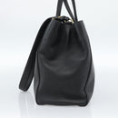 FENDI Tote Bag Leather 2way Black Gold Auth bs35580-5
