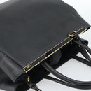 FENDI Tote Bag Leather 2way Black Gold Auth bs35580-6