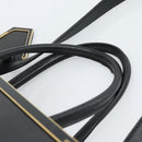 FENDI Tote Bag Leather 2way Black Gold Auth bs35580-8