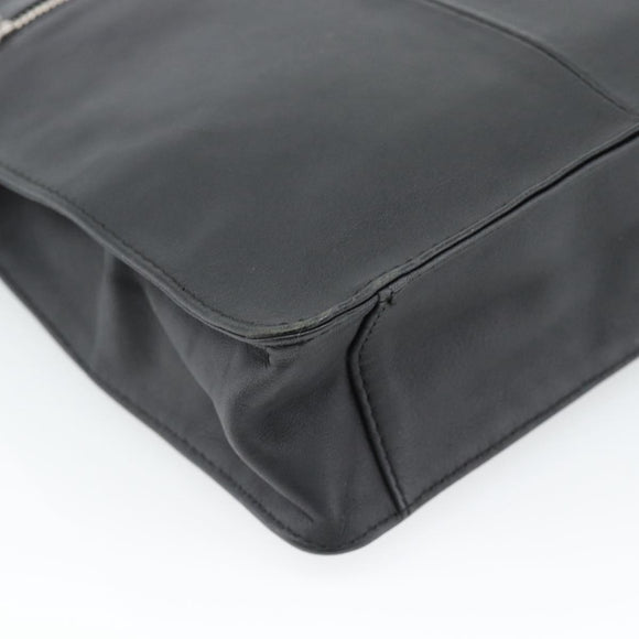 Salvatore Ferragamo Shoulder Bag Leather Black Silver Auth bs35581