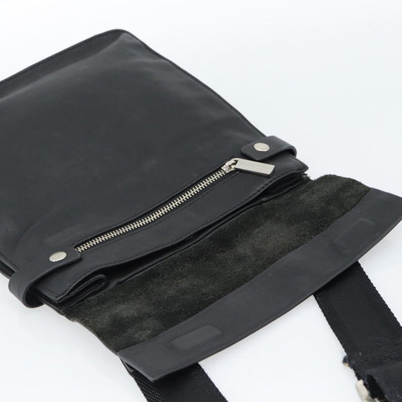 Salvatore Ferragamo Shoulder Bag Leather Black Silver Auth bs35581