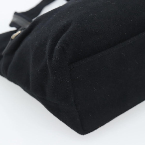 GUCCI Hand Bag Cotton Black Silver 002 8079 Auth bs35582