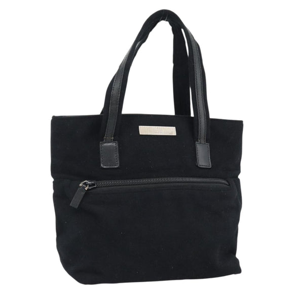 GUCCI Hand Bag Cotton Black Silver 002 8079 Auth bs35582