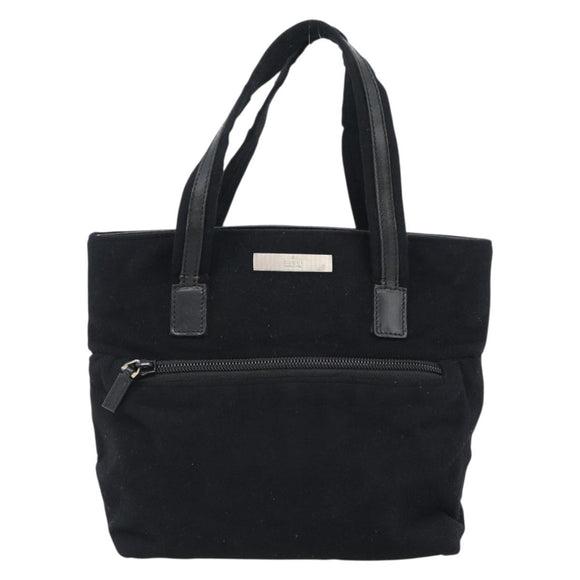 GUCCI Hand Bag Cotton Black Silver 002 8079 Auth bs35582