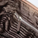 PRADA Tote Bag Canvas Beige Silver Auth bs35583-21