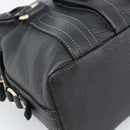 CELINE Hand Bag Leather Black Gold Auth bs35584A-14