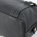 CELINE Hand Bag Leather Black Gold Auth bs35584A-15