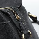 CELINE Hand Bag Leather Black Gold Auth bs35584A-17