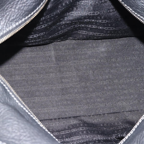 CELINE Hand Bag Leather Black Gold Auth bs35584A