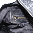 CELINE Hand Bag Leather Black Gold Auth bs35584A-21