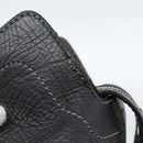 CELINE Hand Bag Leather Black Gold Auth bs35584A-10