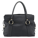 CELINE Hand Bag Leather Black Gold Auth bs35584A-2