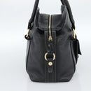 CELINE Hand Bag Leather Black Gold Auth bs35584A-3