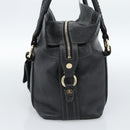 CELINE Hand Bag Leather Black Gold Auth bs35584A-4
