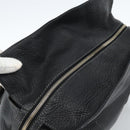 CELINE Hand Bag Leather Black Gold Auth bs35584A-6