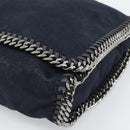 Stella MacCartney Chain Falabella Shoulder Bag Suede Navy Silver Auth bs35585A-10