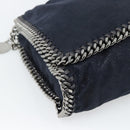 Stella MacCartney Chain Falabella Shoulder Bag Suede Navy Silver Auth bs35585A-11