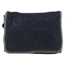 Stella MacCartney Chain Falabella Shoulder Bag Suede Navy Silver Auth bs35585A-2