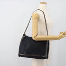 Stella MacCartney Chain Falabella Shoulder Bag Suede Navy Silver Auth bs35585A-22