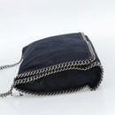 Stella MacCartney Chain Falabella Shoulder Bag Suede Navy Silver Auth bs35585A-4