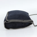 Stella MacCartney Chain Falabella Shoulder Bag Suede Navy Silver Auth bs35585A-5