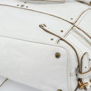 Chloe Paddington Tote Bag Leather White Gold Silver Auth bs35586A-15