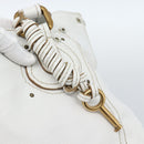 Chloe Paddington Tote Bag Leather White Gold Silver Auth bs35586A-10