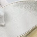 Chloe Paddington Tote Bag Leather White Gold Silver Auth bs35586A-18