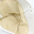 Chloe Paddington Tote Bag Leather White Gold Silver Auth bs35586A-19