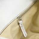 Chloe Paddington Tote Bag Leather White Gold Silver Auth bs35586A-21