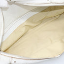 Chloe Paddington Tote Bag Leather White Gold Silver Auth bs35586A-23