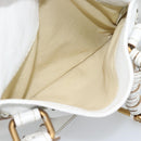 Chloe Paddington Tote Bag Leather White Gold Silver Auth bs35586A-26