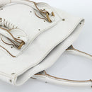 Chloe Paddington Tote Bag Leather White Gold Silver Auth bs35586A-6