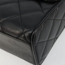 CHANEL Matelasse Shoulder Bag Lamb Skin Black Gold CC Auth bs35587-10