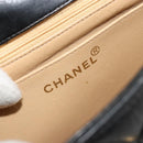CHANEL Matelasse Shoulder Bag Lamb Skin Black Gold CC Auth bs35587-15